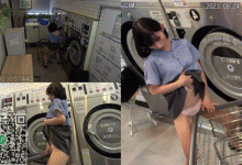 寂寞的痴女到洗衣店里发骚,被监控拍到,成为了店长的玩物-解解图解